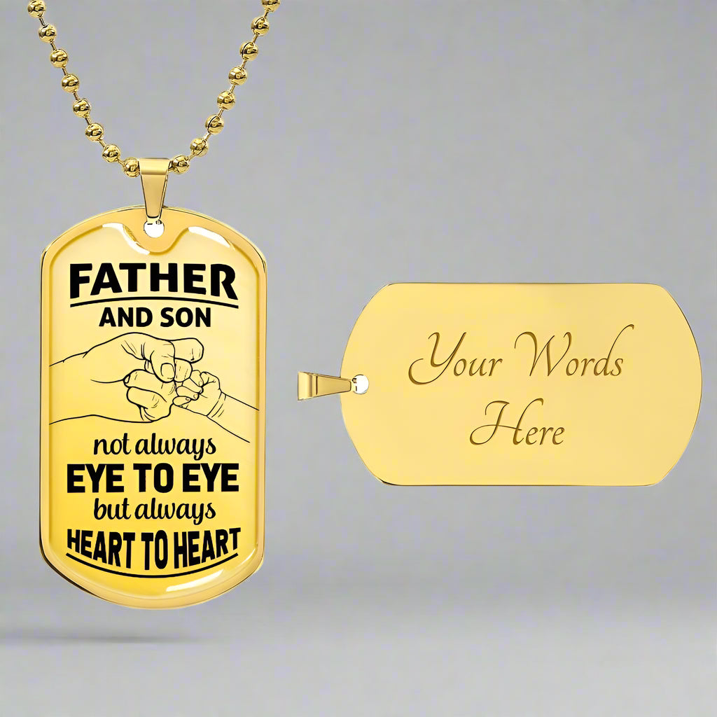 Father & Son Dog Tag Necklace – Heart to Heart - Kim’s Signature Beauty & Accessories