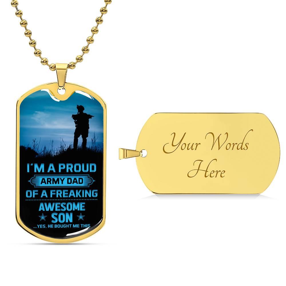 Proud Army Dad | Dog Tag - Kim’s Signature Beauty & Accessories (Store description)