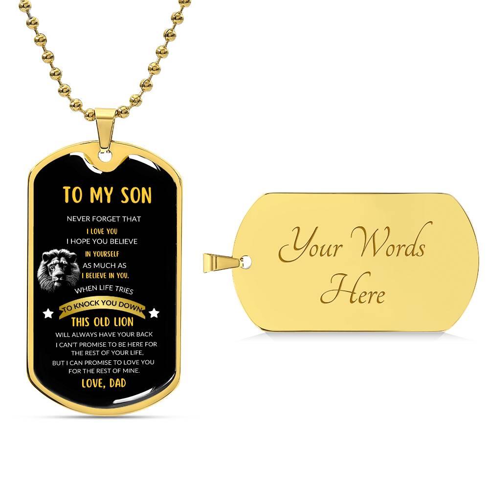 To My Son, Love Dad Dog Tag Necklace - Kim’s Signature Beauty & Accessories