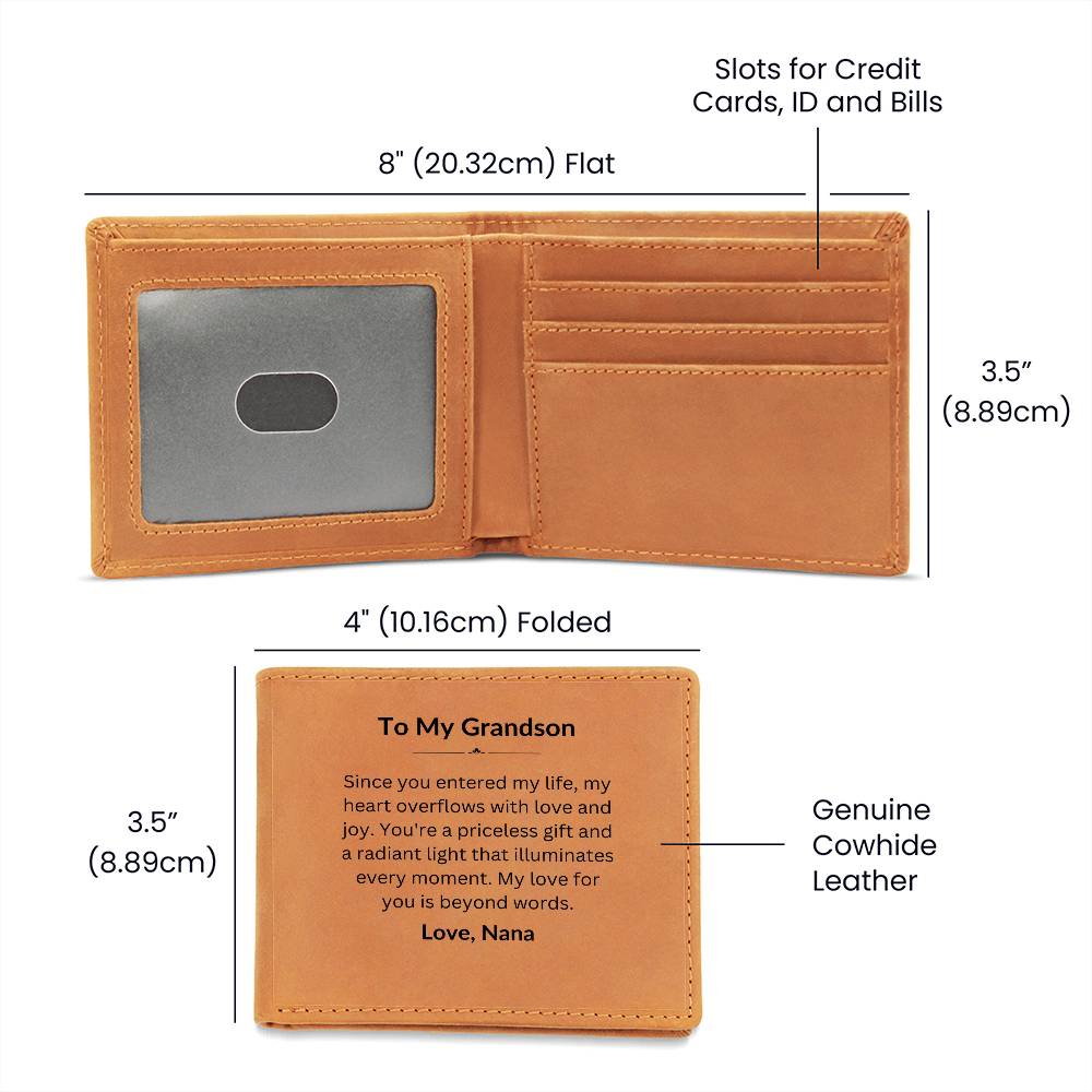 To Grandson, Love Nana Leather Wallet - Kim’s Signature Beauty & Accessories (Store description)