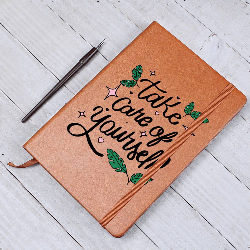 Take Care Message Leather Journal - Kim’s Signature Beauty & Accessories (Store description)
