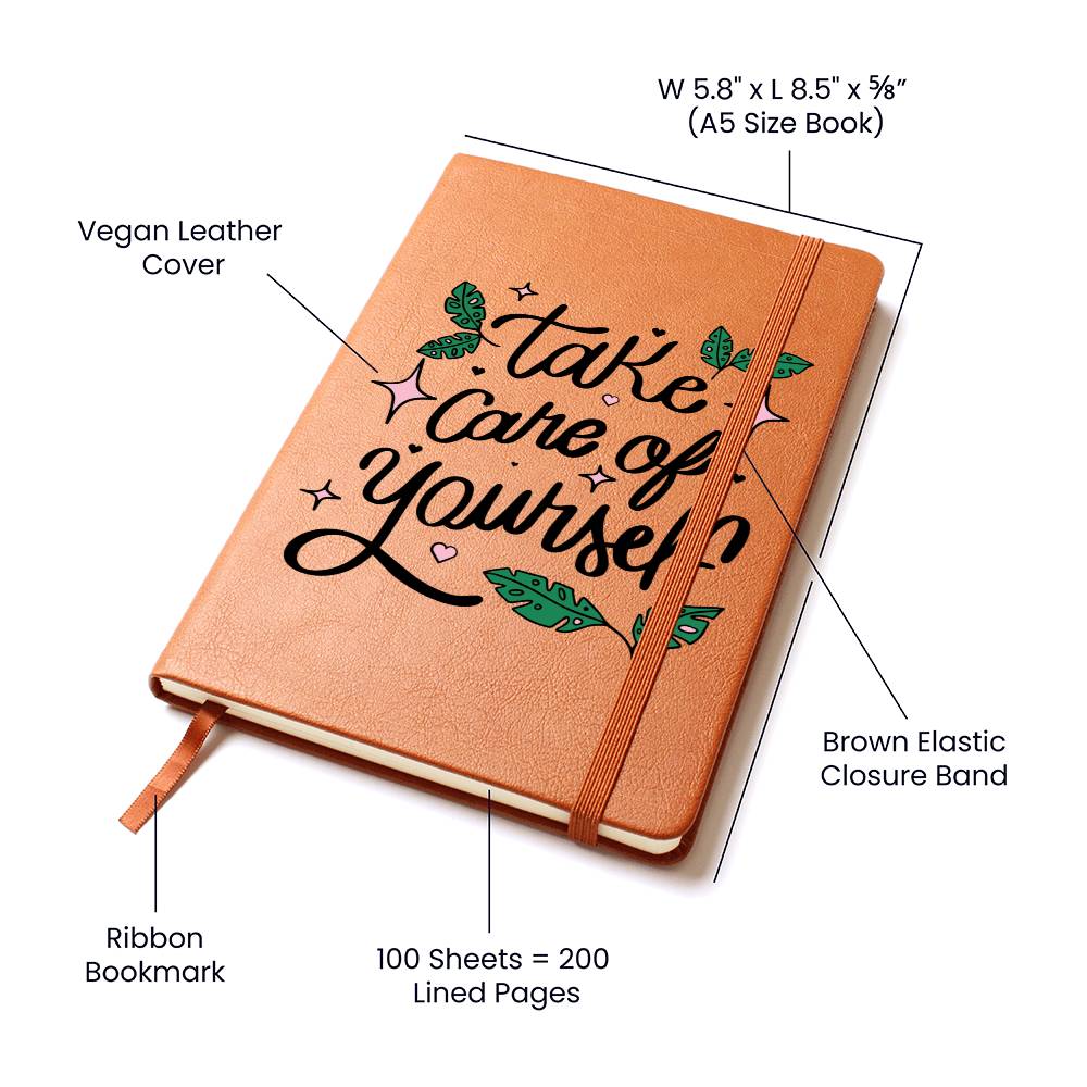 Take Care Message Leather Journal - Kim’s Signature Beauty & Accessories (Store description)