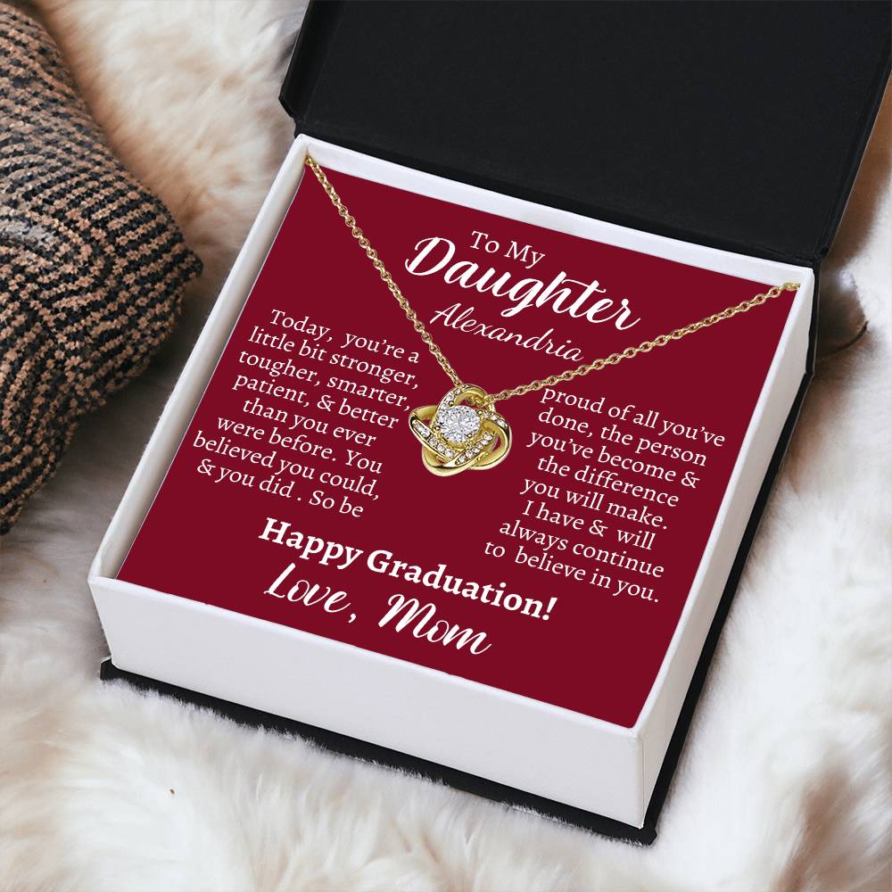 Daughters Graduation Love know Necklace & Personalized Message Card - Kim’s Signature Beauty & Accessories