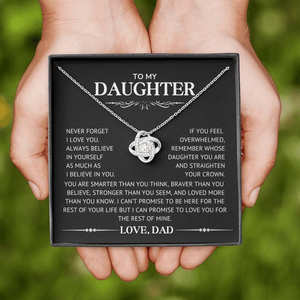 To My Daughter, Love Dad | Love Knot Necklace - Kimâs Signature Beauty & Accessories