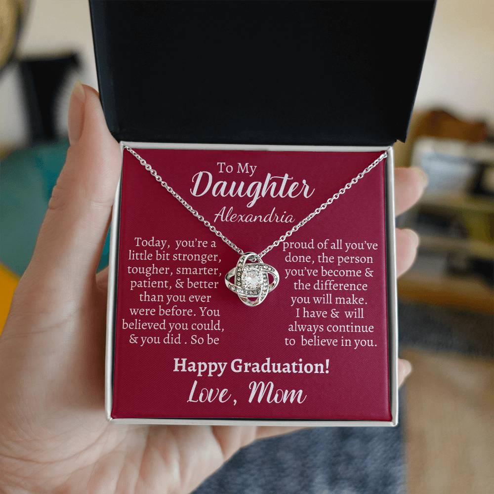 Daughters Graduation Love know Necklace & Personalized Message Card - Kim’s Signature Beauty & Accessories