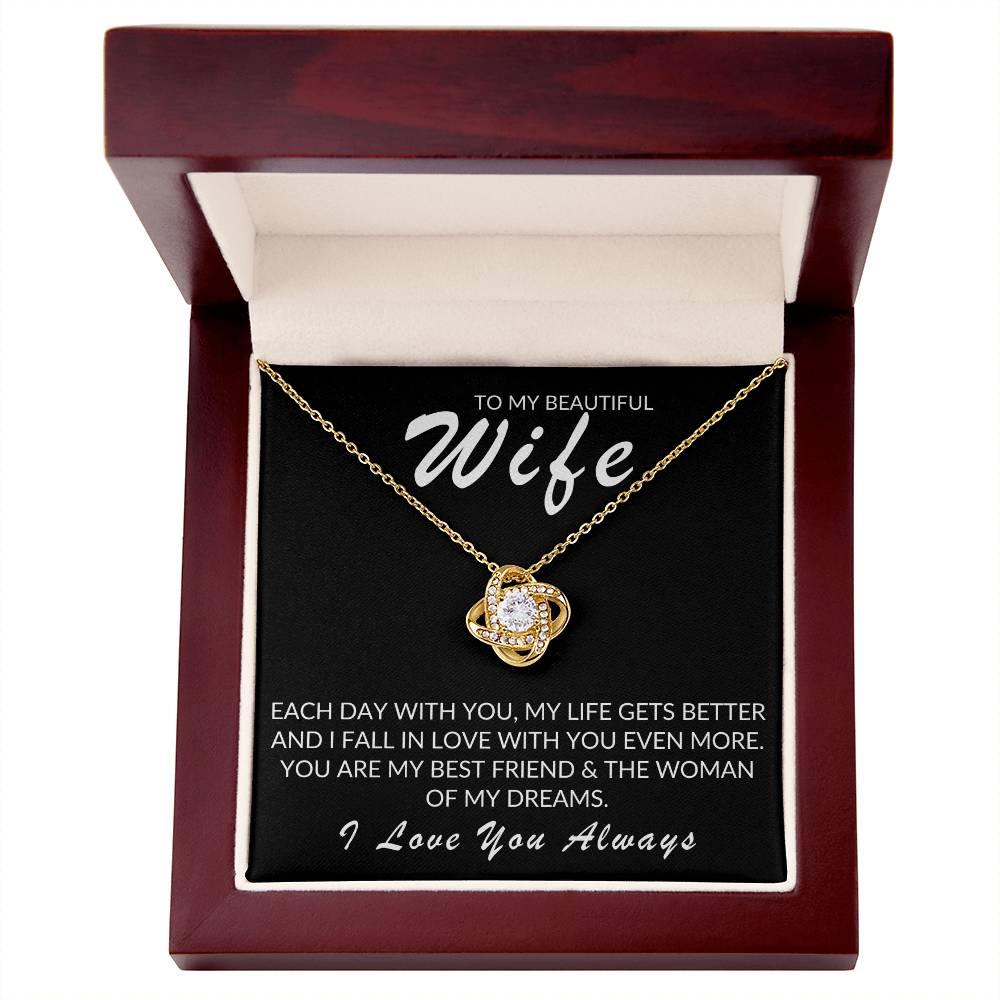 TO MY BEAUTIFUL WIFE LOVE KNOT NECKLACE - Kim’s Signature Beauty & Accessories