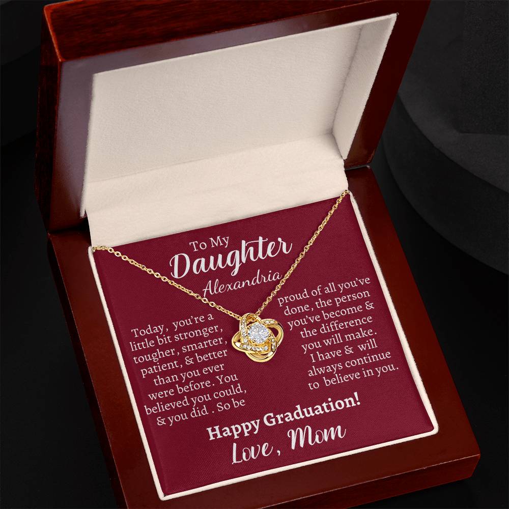 Daughters Graduation Love know Necklace & Personalized Message Card - Kim’s Signature Beauty & Accessories