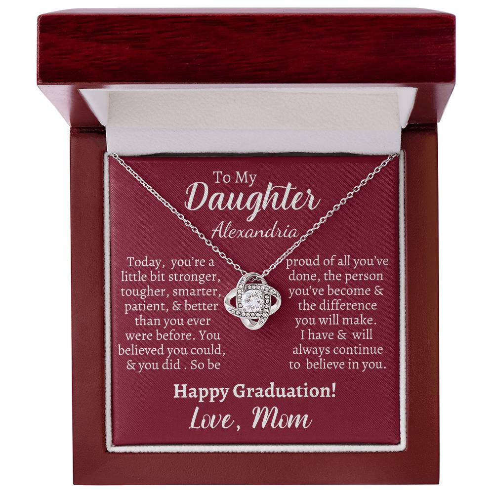 Daughters Graduation Love know Necklace & Personalized Message Card - Kim’s Signature Beauty & Accessories