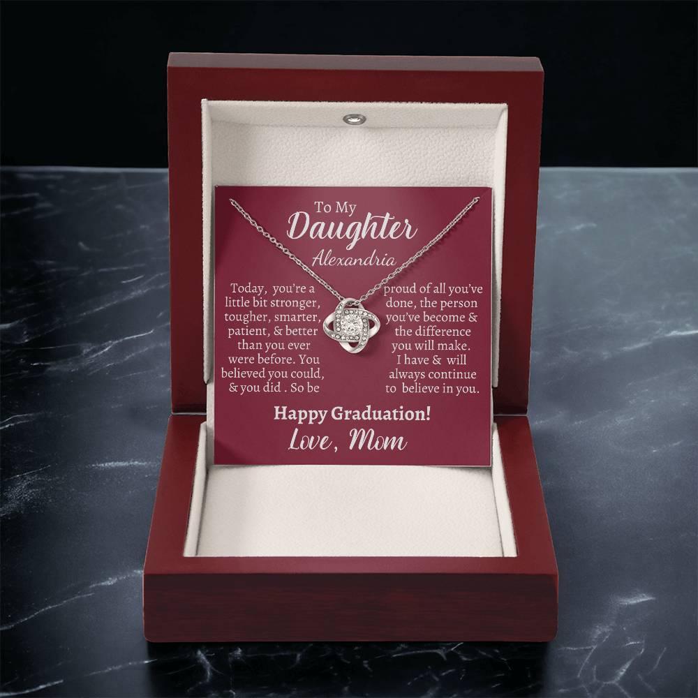 Daughters Graduation Love know Necklace & Personalized Message Card - Kim’s Signature Beauty & Accessories