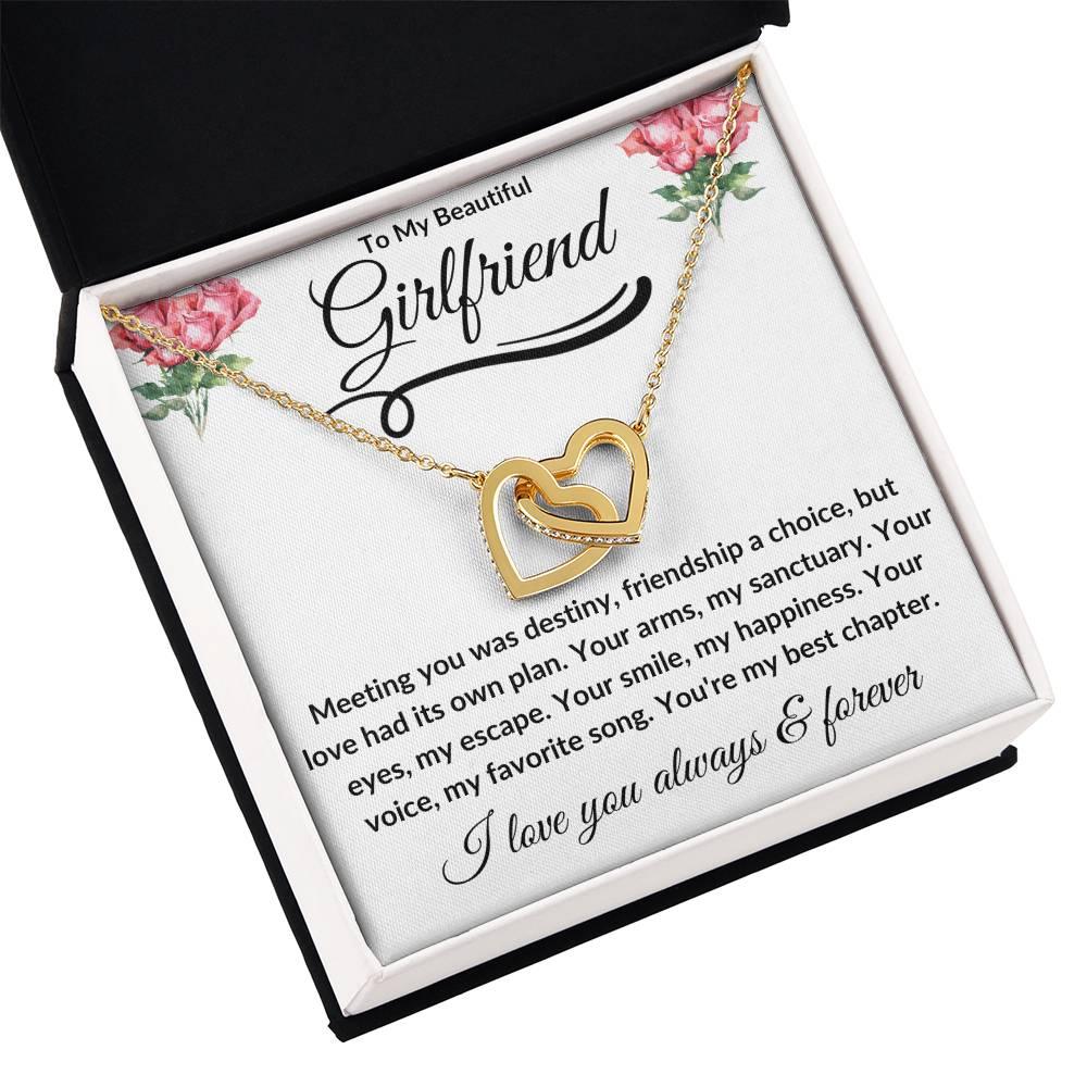 To My Beautiful Girlfriend | Interlocking Hearts - Kim’s Signature Beauty & Accessories (Store description)