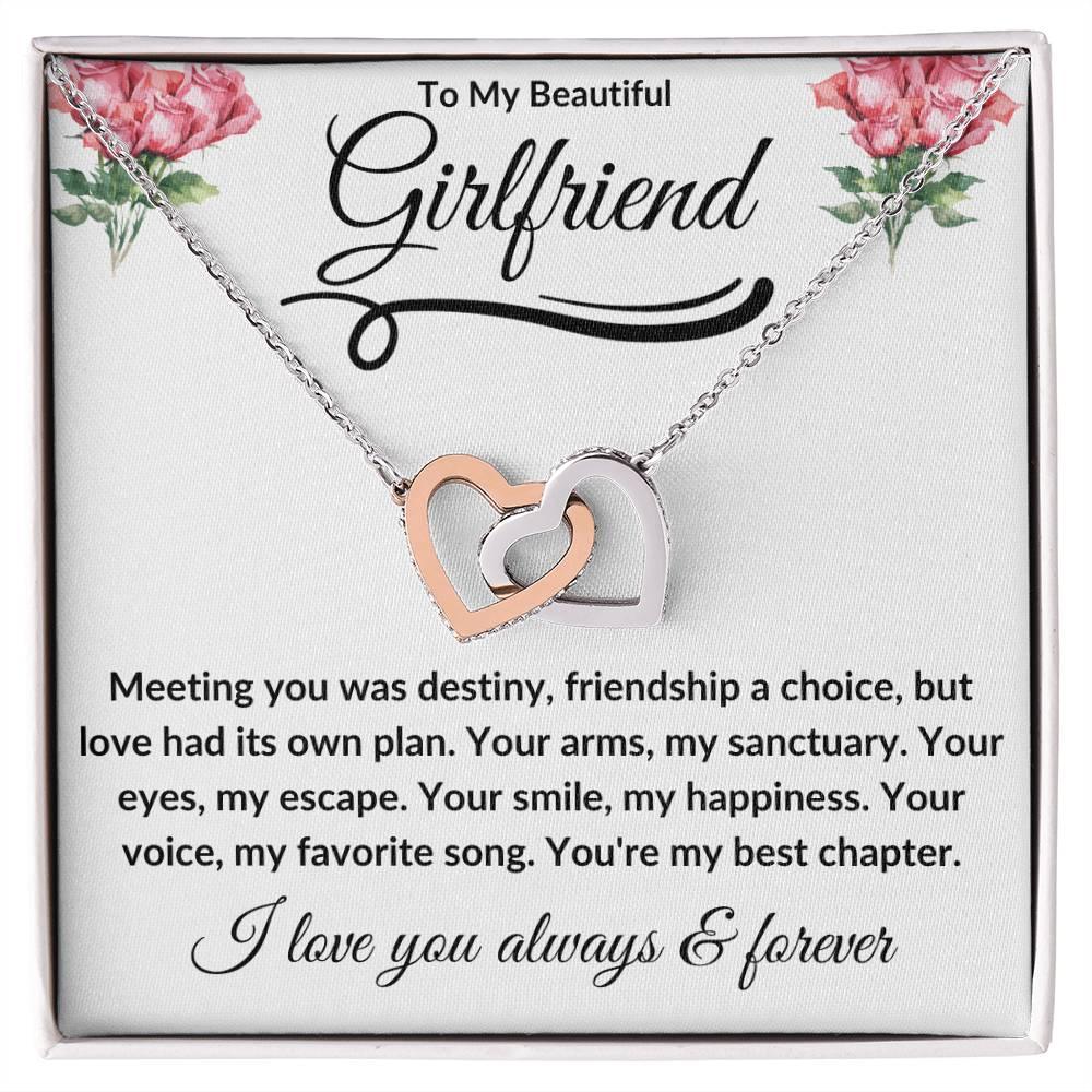 To My Beautiful Girlfriend | Interlocking Hearts - Kim’s Signature Beauty & Accessories (Store description)