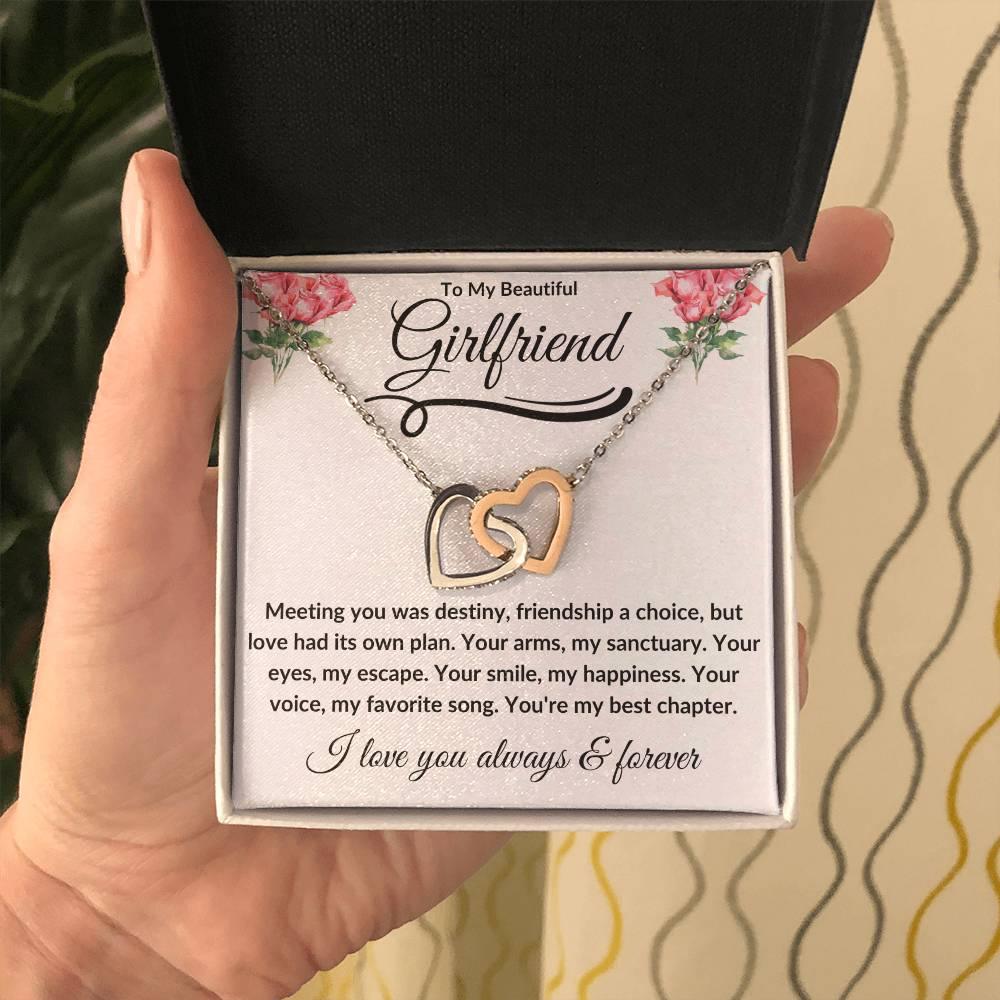 To My Beautiful Girlfriend | Interlocking Hearts - Kim’s Signature Beauty & Accessories (Store description)