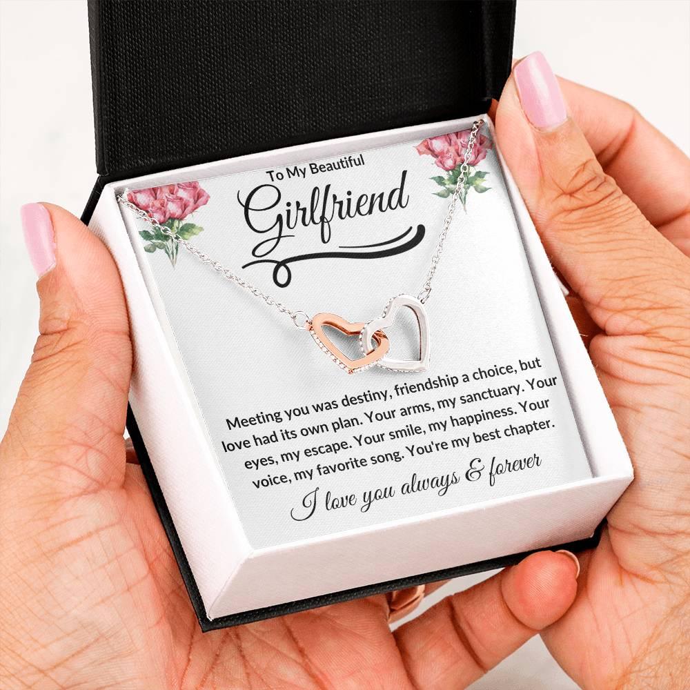 To My Beautiful Girlfriend | Interlocking Hearts - Kim’s Signature Beauty & Accessories (Store description)