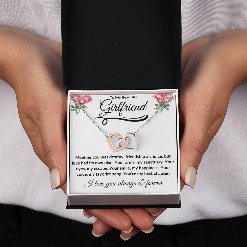 To My Beautiful Girlfriend | Interlocking Hearts - Kim’s Signature Beauty & Accessories (Store description)