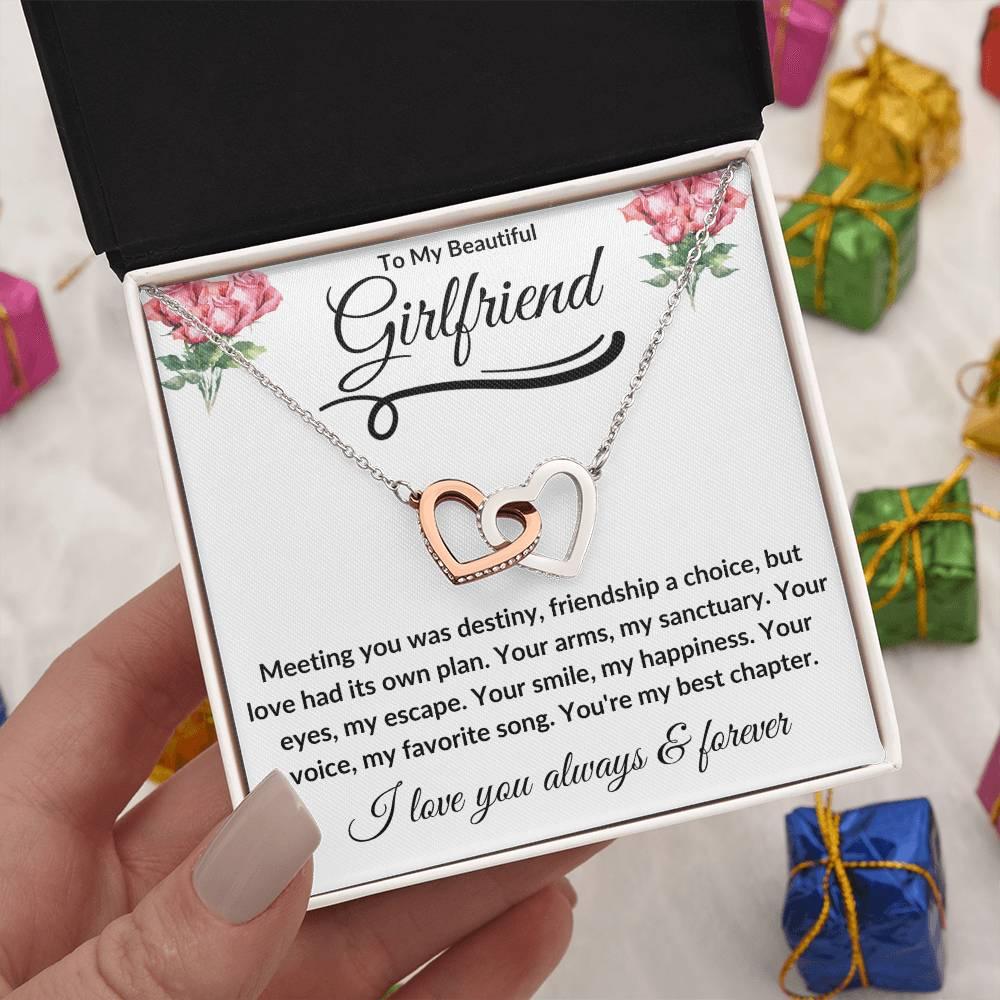 To My Beautiful Girlfriend | Interlocking Hearts - Kim’s Signature Beauty & Accessories (Store description)