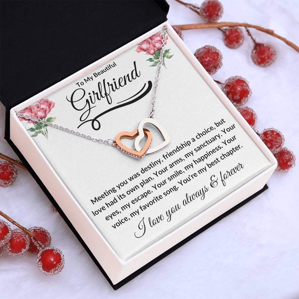 To My Beautiful Girlfriend | Interlocking Hearts - Kim’s Signature Beauty & Accessories (Store description)