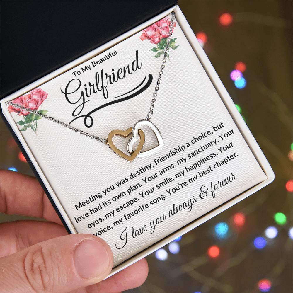To My Beautiful Girlfriend | Interlocking Hearts - Kim’s Signature Beauty & Accessories (Store description)