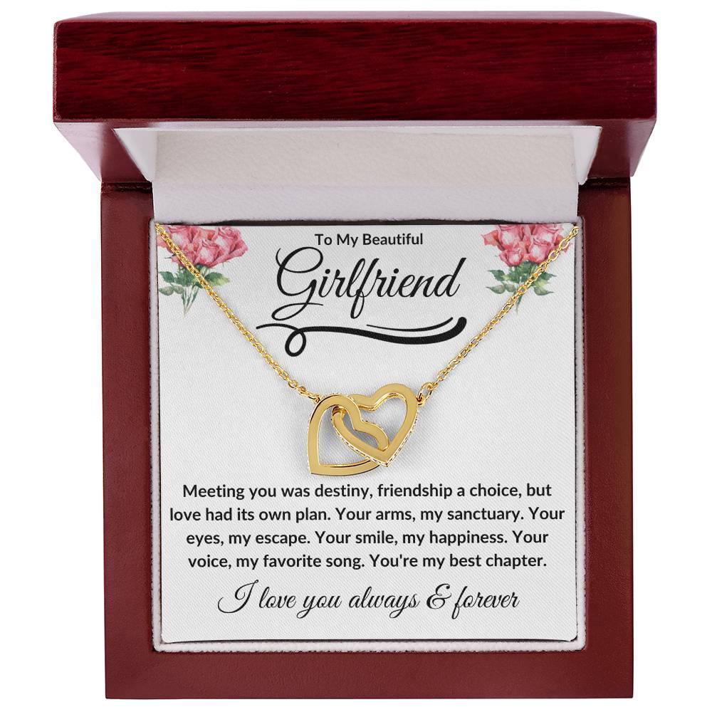 To My Beautiful Girlfriend | Interlocking Hearts - Kim’s Signature Beauty & Accessories (Store description)