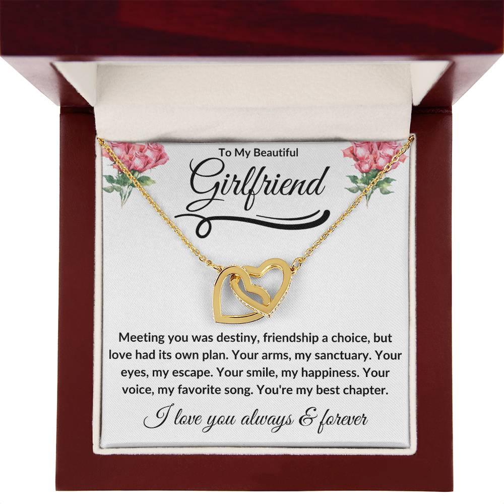 To My Beautiful Girlfriend | Interlocking Hearts - Kim’s Signature Beauty & Accessories (Store description)
