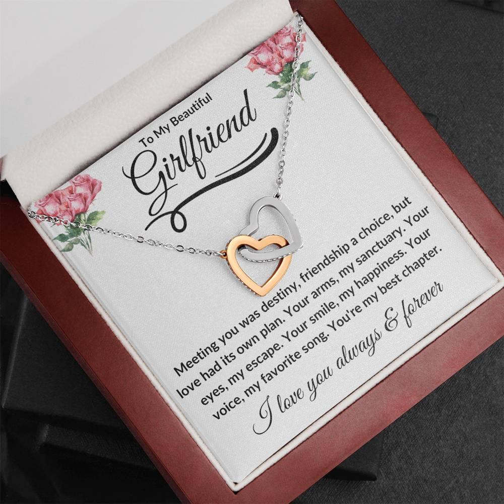 To My Beautiful Girlfriend | Interlocking Hearts - Kim’s Signature Beauty & Accessories (Store description)