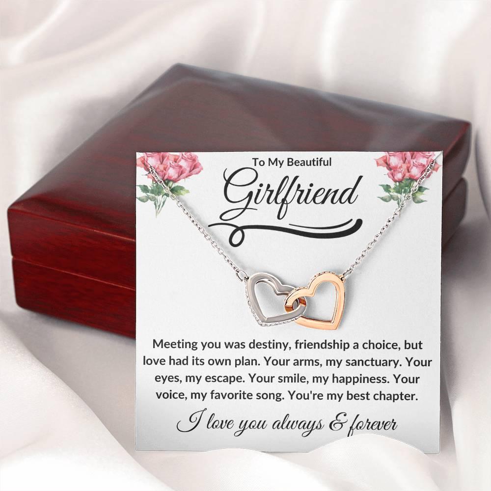 To My Beautiful Girlfriend | Interlocking Hearts - Kim’s Signature Beauty & Accessories (Store description)
