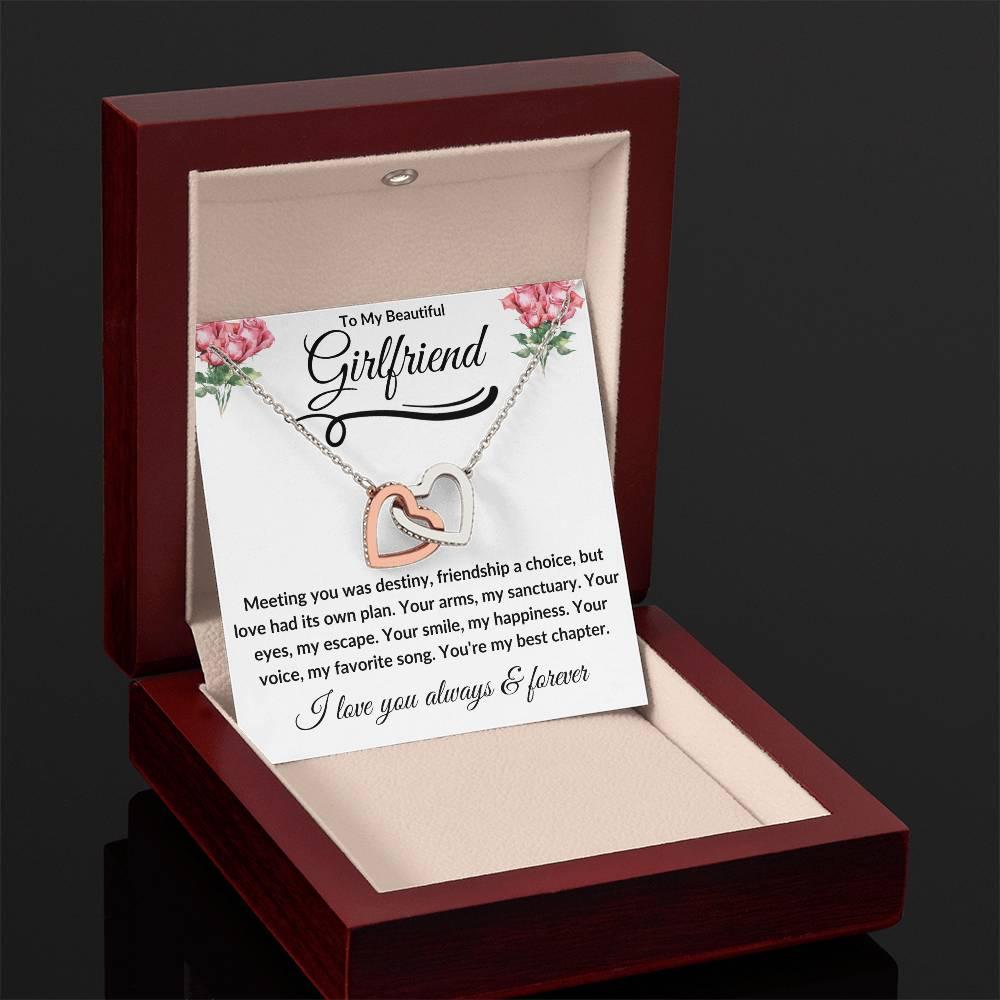 To My Beautiful Girlfriend | Interlocking Hearts - Kim’s Signature Beauty & Accessories (Store description)