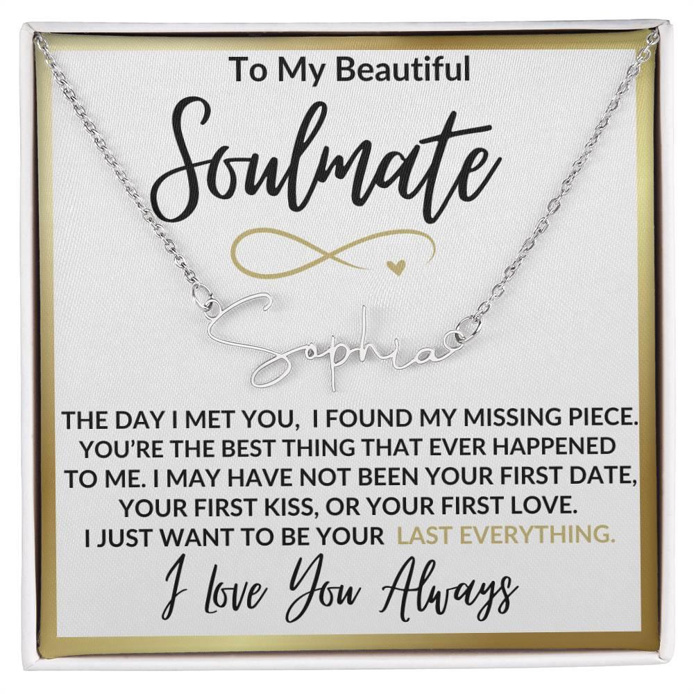 TO MY SOULMATE PERSONALIZED NECKLACE - Kim’s Signature Beauty & Accessories (Store description)