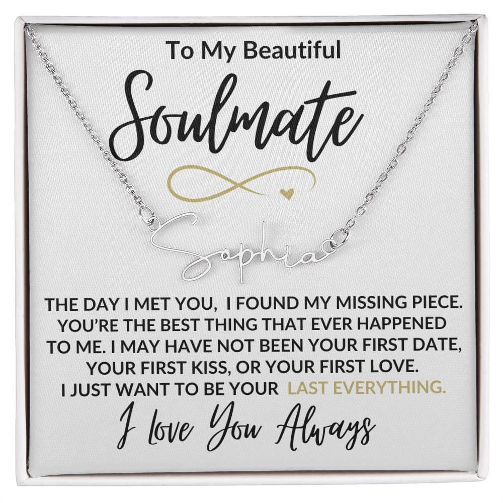 To My Soulmate Necklace & Message Card - Kim’s Signature Beauty & Accessories (Store description)