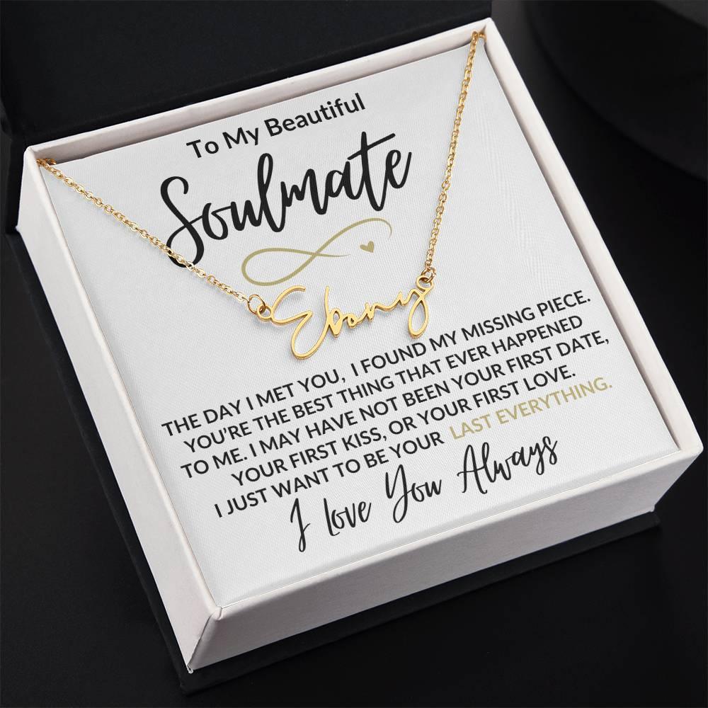To My Soulmate Necklace & Message Card - Kim’s Signature Beauty & Accessories (Store description)