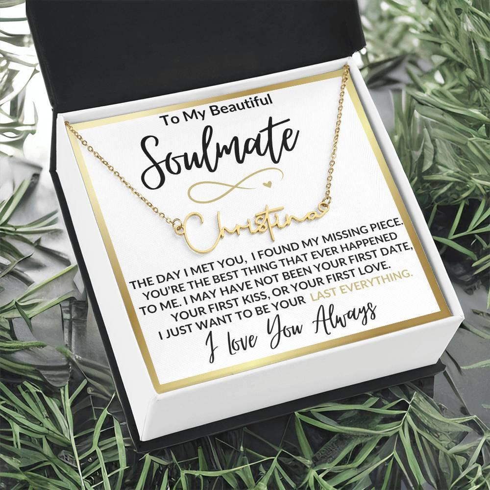 TO MY SOULMATE PERSONALIZED NECKLACE - Kim’s Signature Beauty & Accessories (Store description)