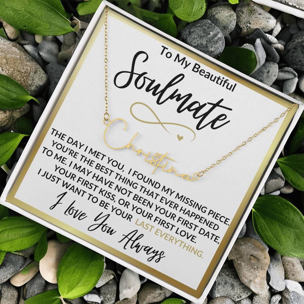 TO MY SOULMATE PERSONALIZED NECKLACE - Kim’s Signature Beauty & Accessories (Store description)