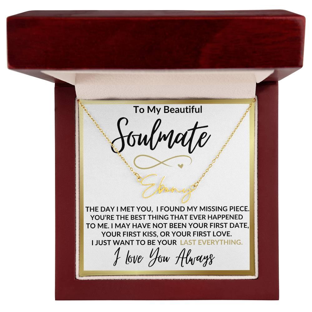 TO MY SOULMATE PERSONALIZED NECKLACE - Kim’s Signature Beauty & Accessories (Store description)