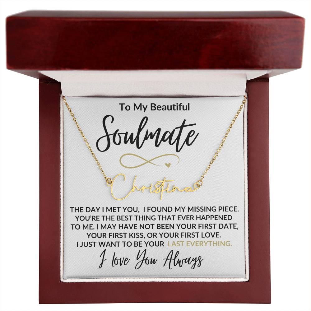 To My Soulmate Necklace & Message Card - Kim’s Signature Beauty & Accessories (Store description)