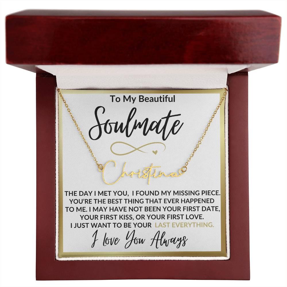 TO MY SOULMATE PERSONALIZED NECKLACE - Kim’s Signature Beauty & Accessories (Store description)