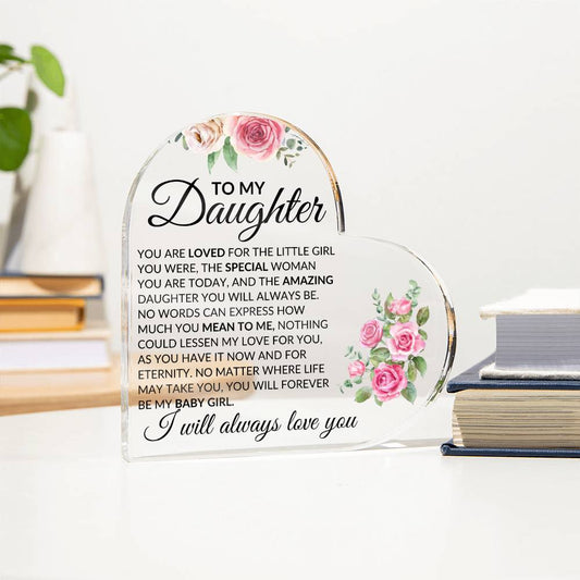 Daughter, love you Acrylic Heart - Kim’s Signature Beauty & Accessories