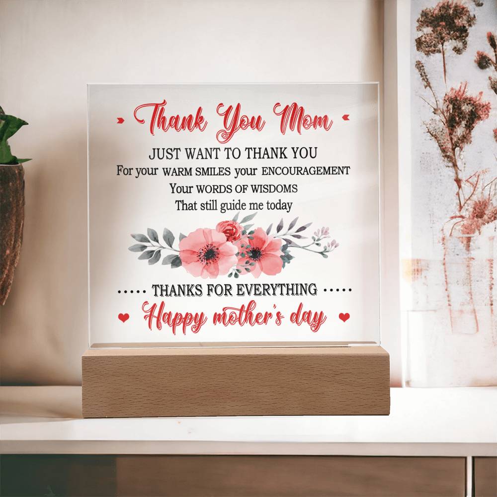 Thank You Mom! Acrylic Night Light - Kim’s Signature Beauty & Accessories (Store description)