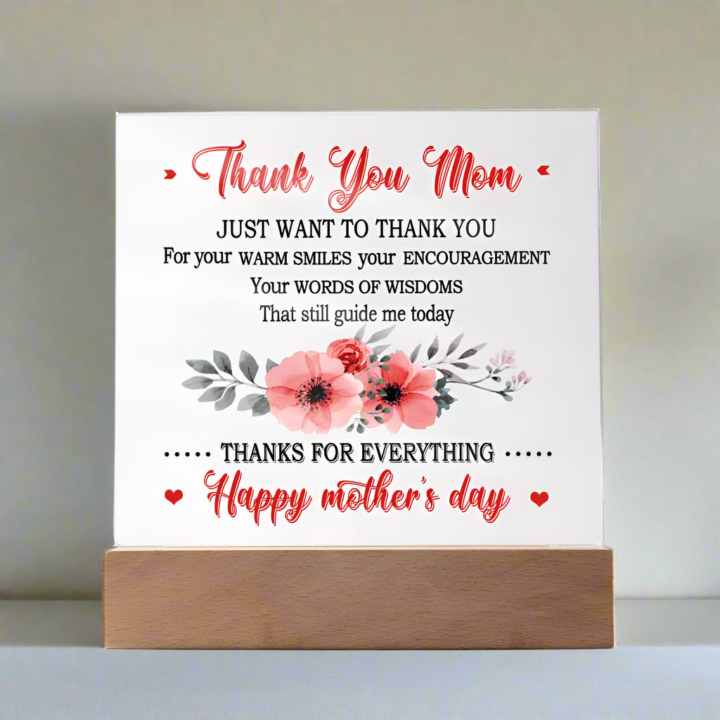Thank You Mom! Acrylic Night Light - Kim’s Signature Beauty & Accessories
