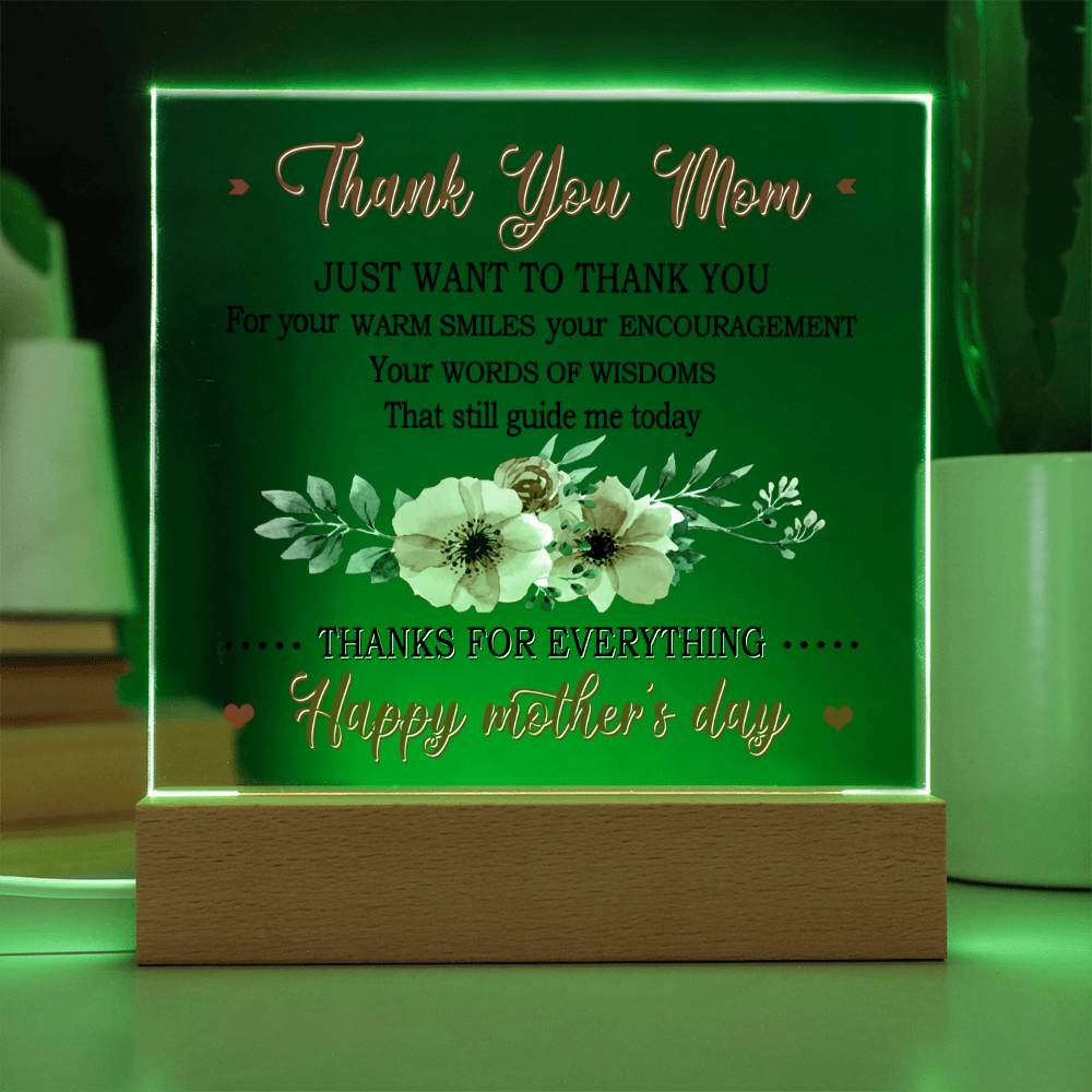 Thank You Mom! Acrylic Night Light - Kim’s Signature Beauty & Accessories (Store description)