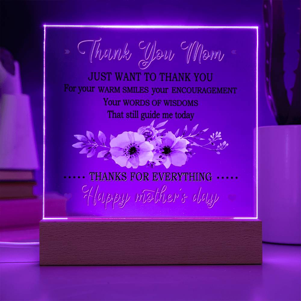 Thank You Mom! Acrylic Night Light - Kim’s Signature Beauty & Accessories (Store description)