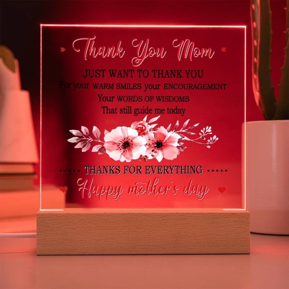 Thank You Mom! Acrylic Night Light - Kim’s Signature Beauty & Accessories (Store description)