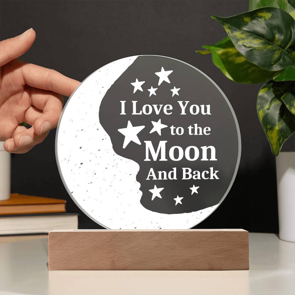 I Love You to the Moon and Back Acrylic Night Light - Kim’s Signature Beauty & Accessories (Store description)