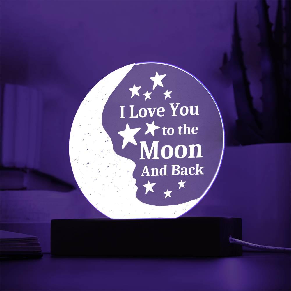 I Love You to the Moon and Back Acrylic Night Light - Kim’s Signature Beauty & Accessories (Store description)