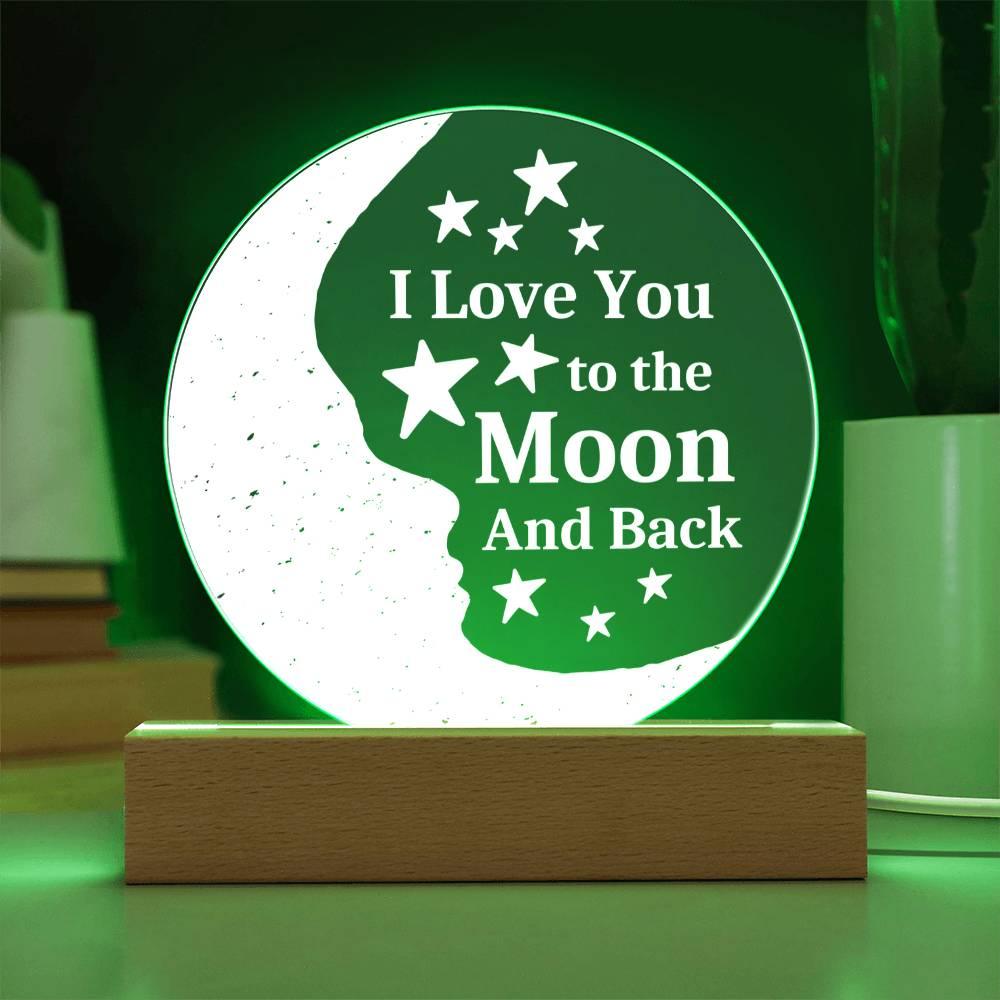 I Love You to the Moon and Back Acrylic Night Light - Kim’s Signature Beauty & Accessories (Store description)