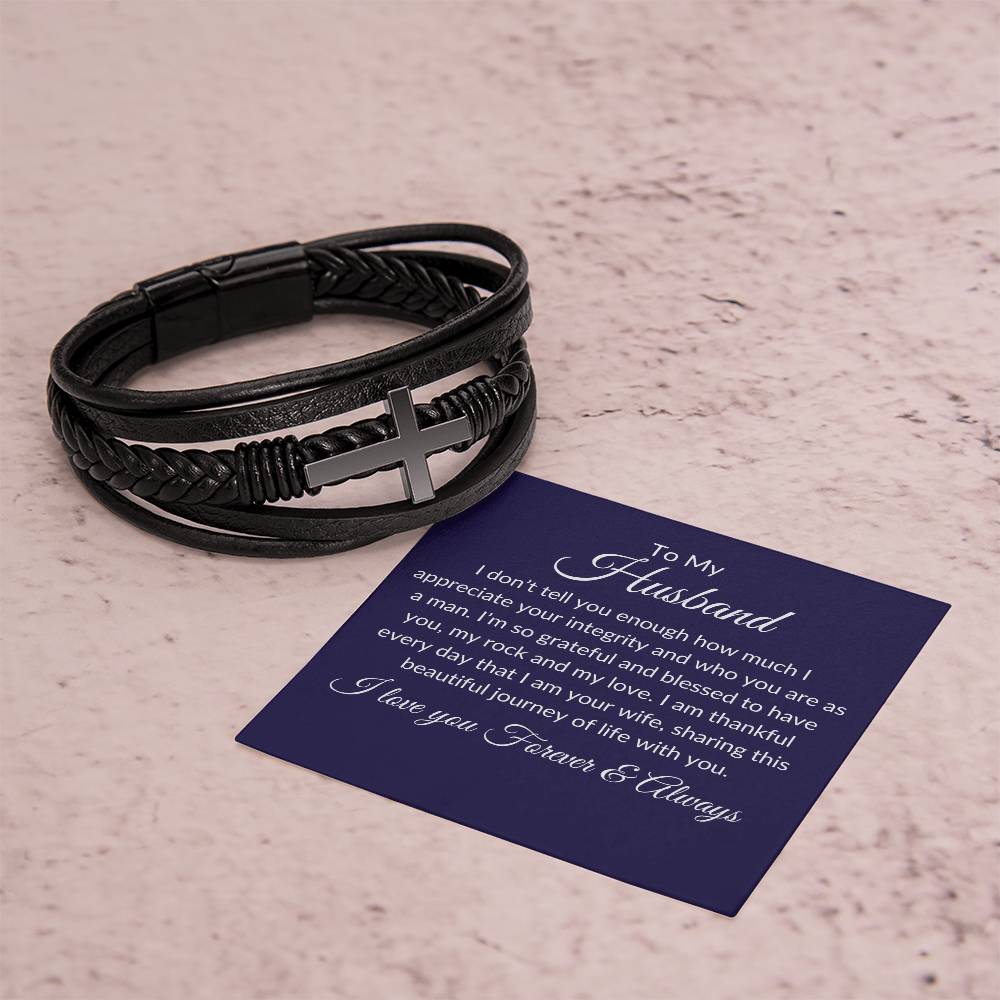 To My Husband | Man of Integrity Cross Bracelet - Kim’s Signature Beauty & Accessories (Store description)