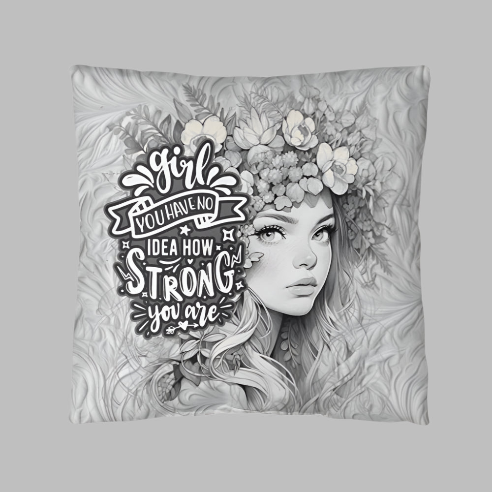Strong Girl Art Throw Pillow - Kim’s Signature Beauty & Accessories (Store description)