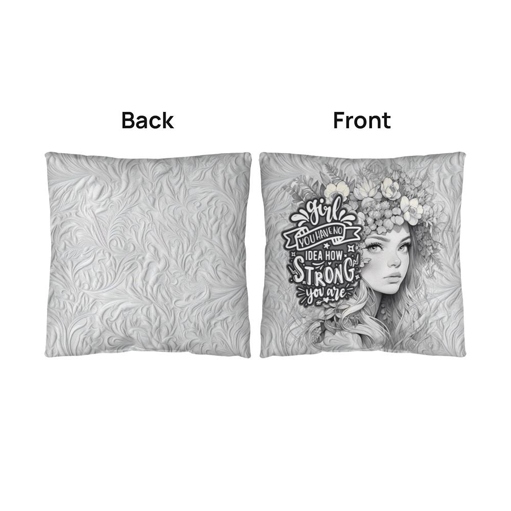 Strong Girl Art Throw Pillow - Kim’s Signature Beauty & Accessories (Store description)