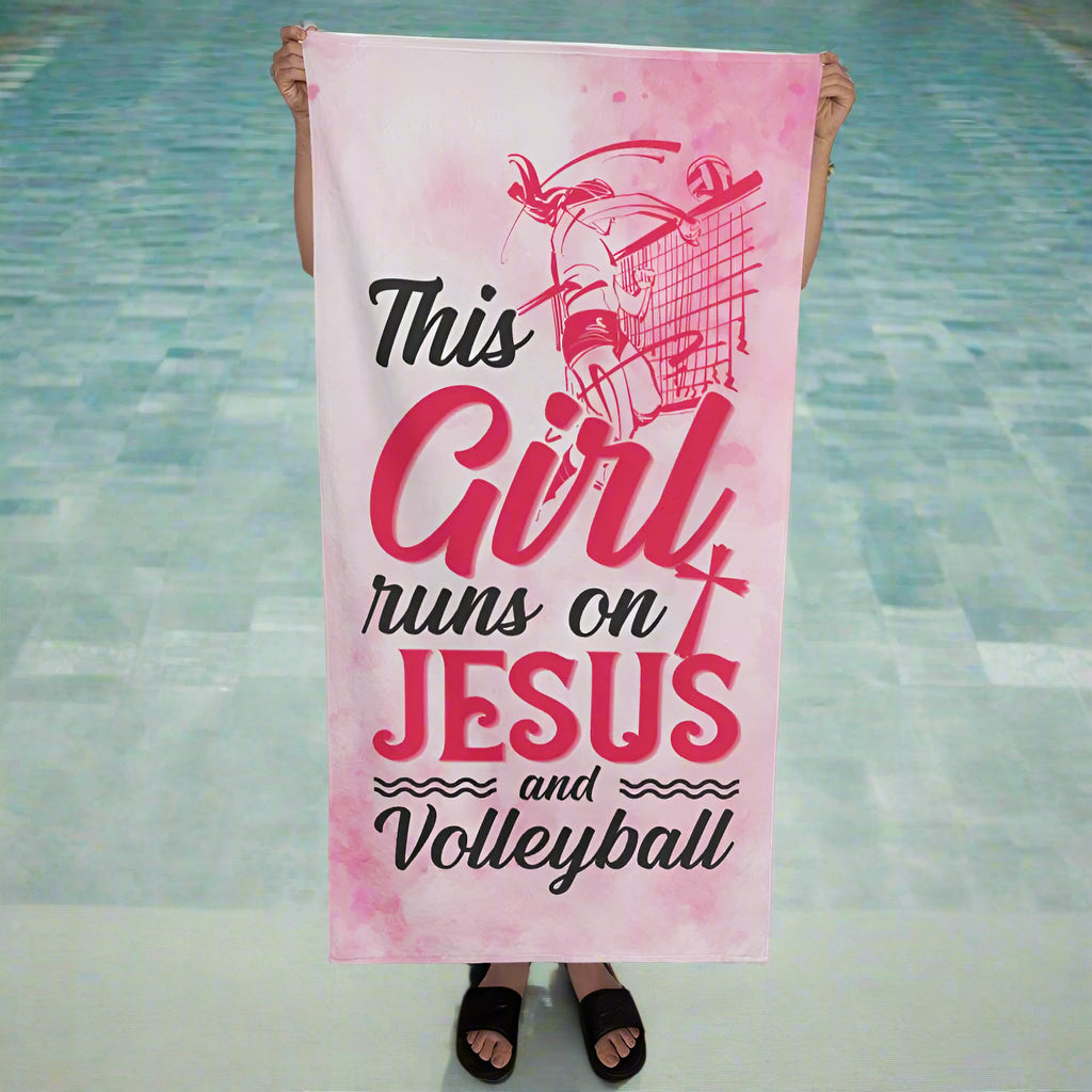 This Girl Runs on Jesus Sports Towel - Kim’s Signature Beauty & Accessories