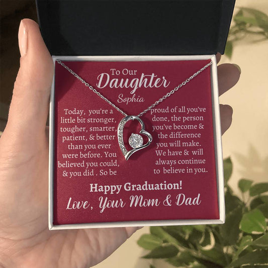 Personalized Daughter Heart Necklace & Graduation Card - Kim’s Signature Beauty & Accessories