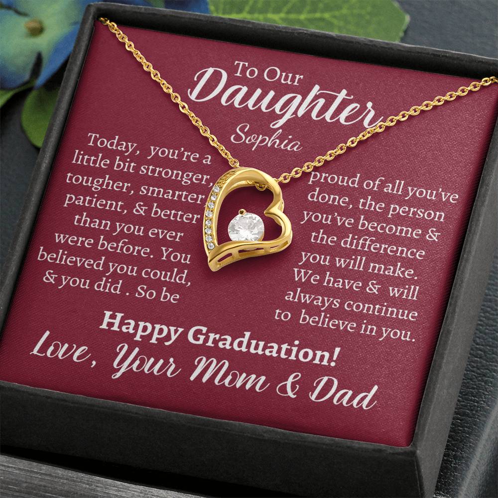 Personalized Daughter Heart Necklace & Graduation Card - Kim’s Signature Beauty & Accessories (Store description)