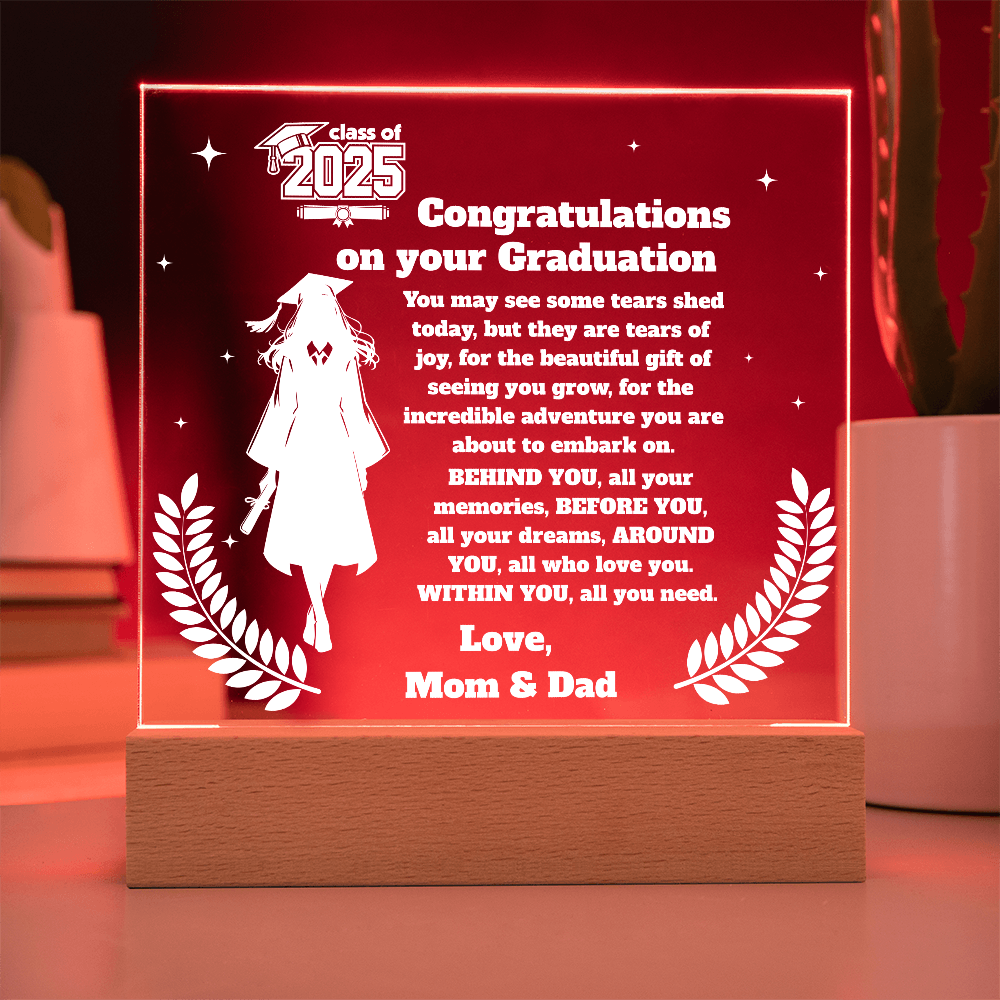 Congratulations Daughter 2025 Graduate Acrylic LED Plaque